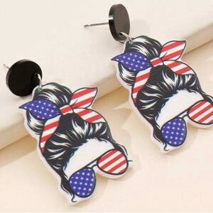 Patriotic Hair Bun Earrings
